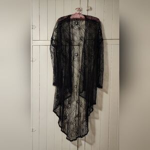 Beautiful Black Delicate Fine Lace Cardigan - Size M